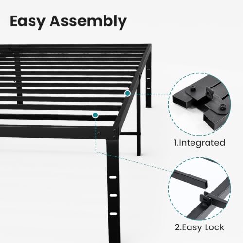 Full Size Metal Bed Frame, Platform Bed Frame, 18 Inch