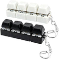 2 PCS White & Black Keyboard Fidget Toy, Keyboard Fidget Keychain 4-in-1 Keyboard Decompression Button Finger Clicker Toys, Button Stress Relief Fidget Gifts to Relief Stress (General)