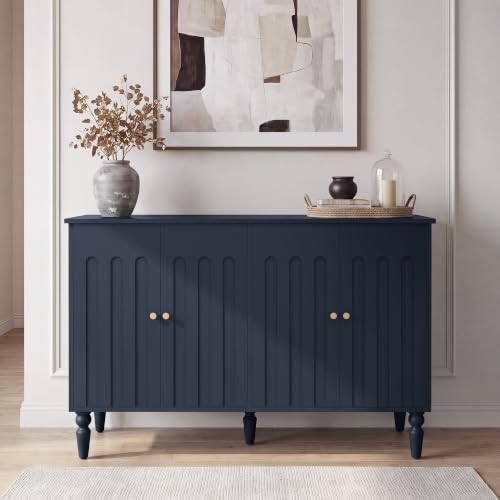 47” Arched Fluted Sideboard Buffet Cabinet with Storage, Blue