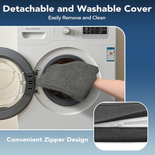 Chair Cushions for Dining Chairs, Non Slip Chair Pads with Ties and Washable Covers, Memory Foam Kitchen Chair Cushions Set of 8, 16"X16"X2.5", Dark Gray