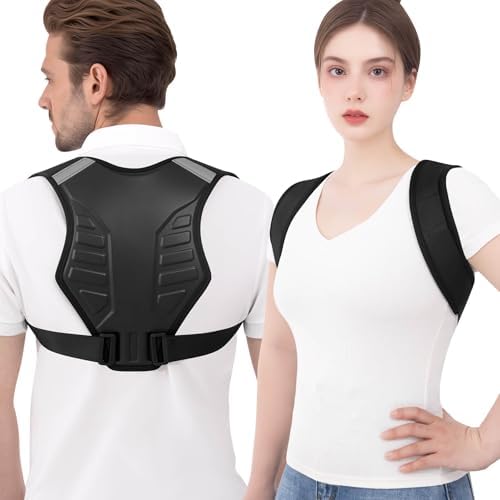 Posture Corrector for Women and Men Back Brace Upper Straightener Instant Support Hunchback Upright Straight Under Shirt Rounded Shoulder Relief Pain Correcting Spine Adjustable (S/M)