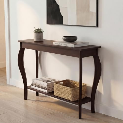 Narrow Console Table, Chic Accent Sofa Table, Entryway Table, Espresso