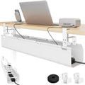 PEGZONE No Drill Under Desk Cable Management Tray, 31.5" Fabric Organizer