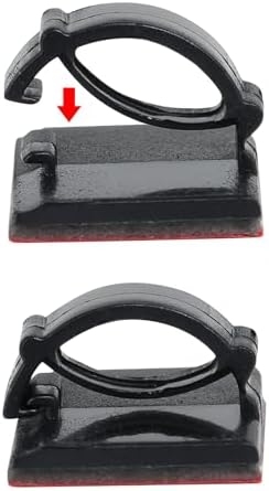 Cable Clips Self with 3M Adhesive Cord Organizer, Wire Holder Clamp Management Sticky for Desk Car Dash Cam Tables Wall, Black 30pcs