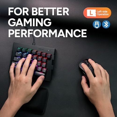 BAROCCOMiSTEL MiSTEL MD600 Alpha BT RGB, Split Keyboard, Ergonomic Mechanical Keyboard, 60%, PBT Double Shot Keycap (Transparent), Bluetooth5.0, Mac/Windows OS Compatible (Silent Red)