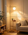 Lightdot Floor Lamp with Side Table, 66 Inch Dimmable Standing Reading Lamp