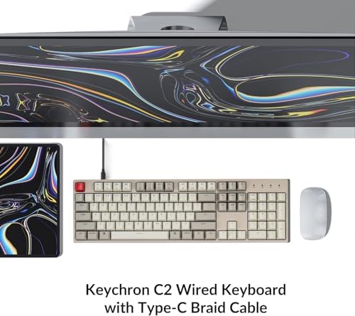Keychron C2 Full Size Wired Mechanical Keyboard, Brown Switch, Retro