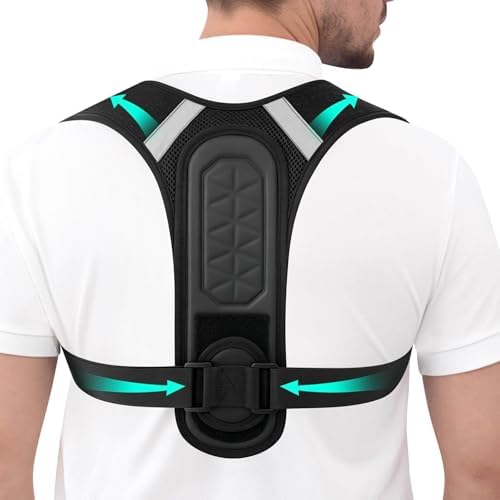 Back Brace Posture Corrector for Women Men Shoulder Support Straightener Pain Relief Upper Spine Hunchback Thoracic Device Plus Size Straps Correction Fixer Trainer Best Straight Black Large/X-Large