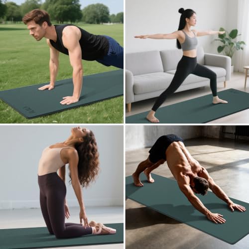 ILILI 10mm Extra Thick, TPE Yoga Mat, 76×28 Inch Extra Long, Carrying Strap