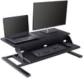 Stand Up Desk Store Power Pro Electric Adjustable Height Two Tier Standing Desk Converter (Black, 36" Wide)