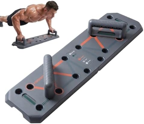 KEEP Push Up Board, 18-in-1 Foldable Pushup Bar for Men & Women, Portable Home Gym Equipment for Chest, Triceps, Shoulder & Back Workout, Heavy-Duty ABS Muscle Strength Training System (Grey)