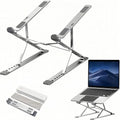 Laptop Stand for Desk, Adjustable Computer Riser with Dual Layer, Portable Foldable Aluminum Notebook Stand Holder Compatible with 13.3-17.3 inch MacBook Dell HP Lenovo, Silver