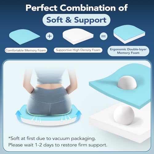 Chair Cushions for Dining Chairs, Non Slip Chair Pads with Ties and Washable Covers, Memory Foam Kitchen Chair Cushions Set of 8, 16"X16"X2.5", Red