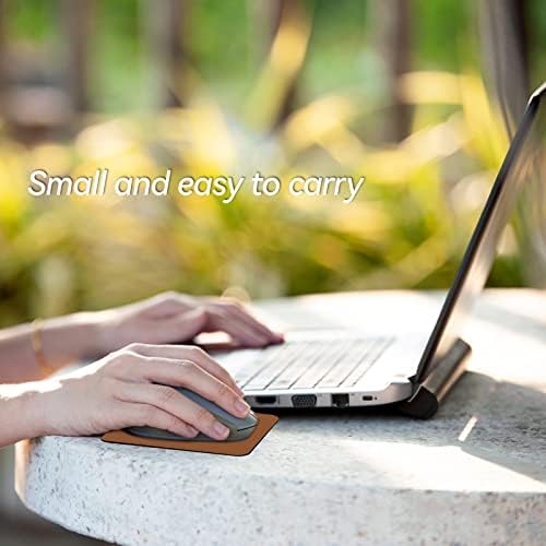 Small Rectangular Mouse pad Store, only Takes up Mouse Space, Universal mini Mouse pad Portable Waterproof, with Non-Slip Rubber Bottom, White 5X6 inches, Brown