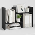 MASAKA B&W - Desk Organizer Aesthetic Shelf, Desktop Bookshelf, Double H Plants Display Shelf, Storage Rack Adjustable Stackable for Office Home Dorm - Perfect for Books, Plants & Decor (Black)