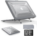 SEYMAC stock Case for MacBook Air 15 inch, Shock-Absorbing Protection with Folding Stand &Mouse Pad Case for MacBook Air 15 inch, Gray