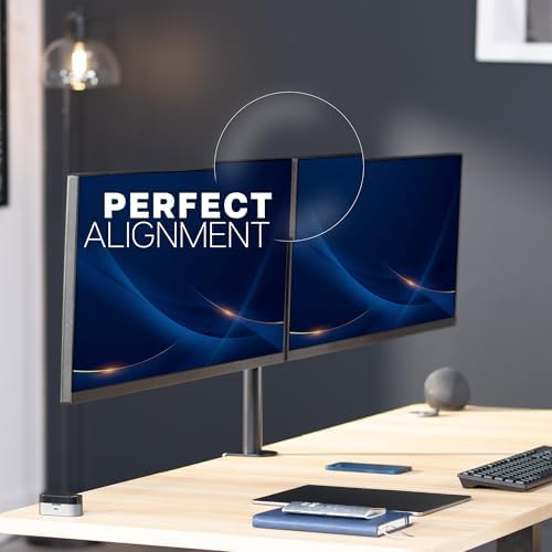 VIVO Black Dual Monitor Desk Mount for 27-38 in Ultrawides, STAND-TS38C