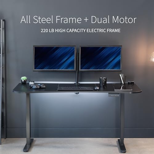 VIVO Black Carbon Fiber 60 x 24 in Standing Desk, DESK-KIT-E2B1R