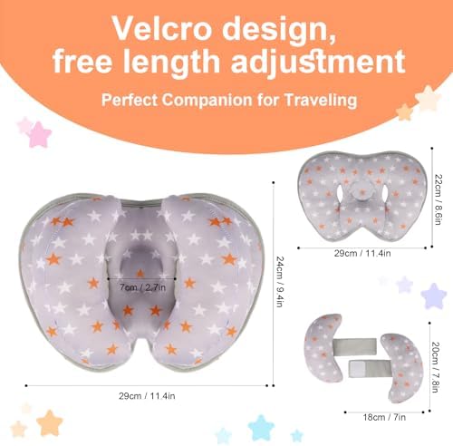 KAKIBLIN Baby Head Neck Support Pillow, 2 in 1 Banana Neck Pillow for Baby