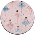 Soft Round Yoga Carpet, Large Home Decor Mat, Non Slip Machine Washable Kitchen Office Circle Rug Ballerina Girls Pink
