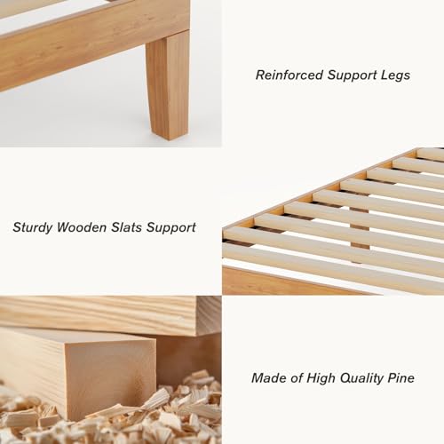 Twin Size Bed Frames, 12 Inch Height Wood Platform Bed Frame
