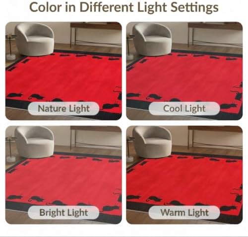 5'x7' Red Cat Crimson Artistic Washable Area Rug