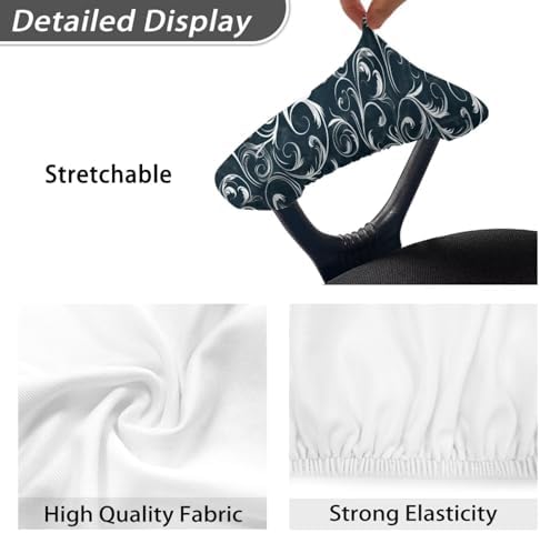 Vintage Flower Print Office Chair Armrest Slipcovers, 2 Pack Stretchable Arm Covers, Skin Friendly Washable Chair Covers