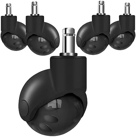 Hirate 2" Ball Caster Wheels with Nylon Cover 7/16" x 7/8" Standard Stem
