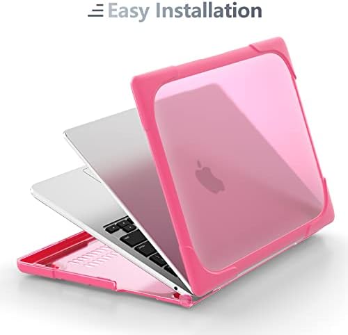 Batianda Foldable Stand Heavy Duty Case for MacBook Air 13.6 inch, Pink