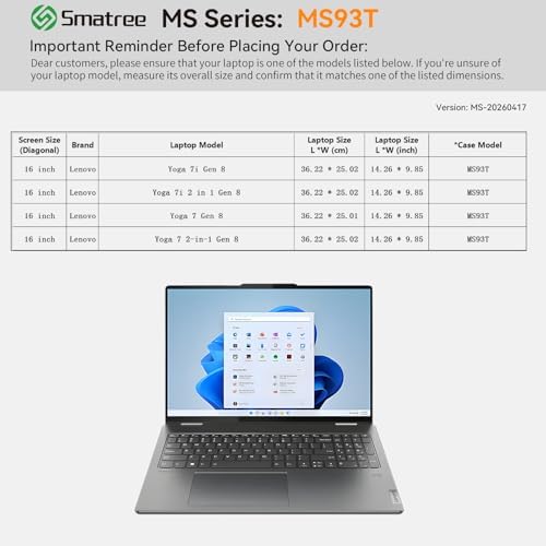 Smatree MS93T Hard EVA Case with Stand for 16 inch Lenovo Yoga 7/7i Gen 8