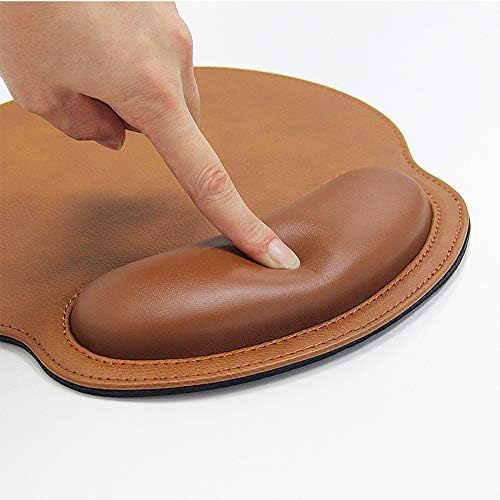 RICHEN Ergonomic PU Leather Mouse Pad with Wrist Support,Comfort Memory Foam,Waterproof Surface，Non- Slip Rubber Base for Computer Laptop & Mac,Lightweight Rest for Home,Office & Travel (Brown)