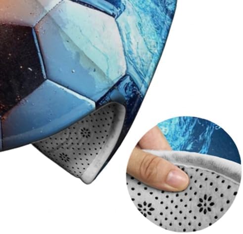 Circular Rugs Large Modern Round Area Rug Fashion Decor Mat for Home Office Water Fire Flame Football Soccer Ball Sport