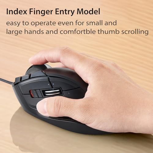 ELECOM DEFT Trackball Mouse, Wired, Finger Control, M-DT2URBK