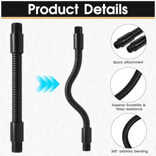 3.9" Gooseneck Tubing Flexible 5/16" Male thread Alloy Steel Metal Arm Universal Bendable Extension Hose for DIY Lamps Microphone Stands Inspection Cameras
