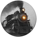 Fashion Round Area Rug Large Non Slip Carpet Unisex Home Decor Mat Black Steam Train