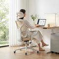 Ergonomic Office Chair with Adjustable Lumbar Support,Beige