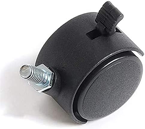 HOWDIA 2 Inch M8×1.25 Threaded Stem Nylon Swivel Caster Wheels with Brake – Floor-Protecting Light-Duty Replacement for Carts, Office Chairs & Furniture, Not Fit for 5/16-18(50 KG Total, 4-Pack)