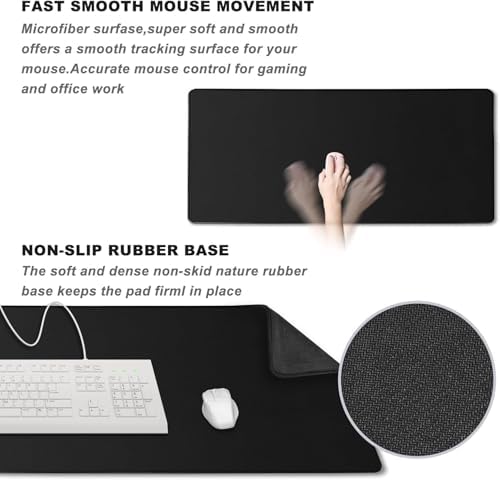 39.1" x 23.5" Waterproof Fabric Desk Pad, Black