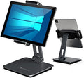 iPad Holder Stand, Heavy Aluminum Alloy Multi-Angle Foldable Tablet Stand Holder for 4.7''- 13'' Screen Surface Pro Series, iPad Series, Pro, Mini, Air, Samsung Galaxy Tabs and More (Dark Grey)