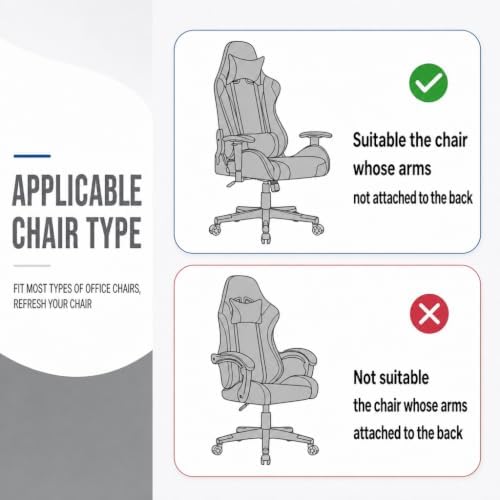 Deisy Dee Gaming Chair Cover, 4-Piece Stretch Computer Chair Slipcover with Armrest Cover, Universal Polyester Spandex Washable Chair Protector for Racing Office Reclining Chair