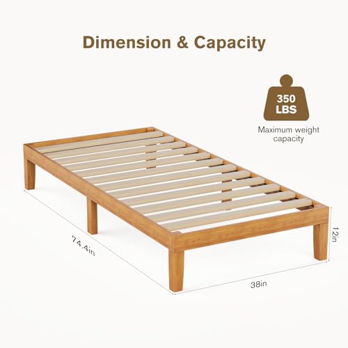 Twin Size Bed Frames, 12 Inch Height Wood Platform Bed Frame