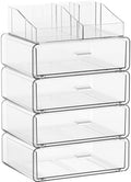Yieach 5 Tier Clear Acrylic Makeup Organizers with Drawers,Tiered Countertop Make up Storage Organizer for Dresser Top and Bathroom Vanity,Plastic Makeup Stand for Brush,Skincare,Beauty Organizers