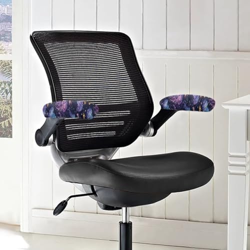 2Pcs Jellyfish Fish Printed Office Chair Armrest Covers, Stretchy Soft Office Chair Arms Rest Covers, Removable Washable Arms Protector Covers for Office Chair Computer Chair
