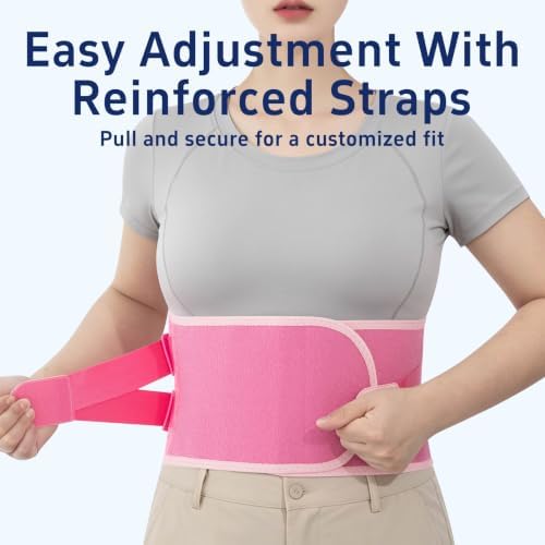 Back Brace for Men and Women Lower Back Support Belt Lumbar Pink XXL
