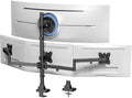 Quad Monitor Mount for up to 49 inch Ultrawides on Top and 27 inch Screens on Lower Brackets,Heavy Duty,Fully Adjustment, Holds up to 44 lbs, VESA 75x75/100x100 mm,Black
