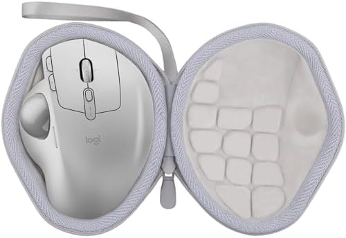 co2CREA Hard Case for Logitech MX Ergo S/MX Ergo Trackball Mouse, White