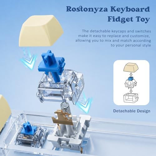 Keyboard Fidget Toy, Creamy Fidget Clicker Keyboard Fidget Keychain, Button Fidget Gifts for Adults, Boost Focus & Ease Anxiety Anywhere — Perfect Stress-Relief Gift (3×3 Grid Layout R)