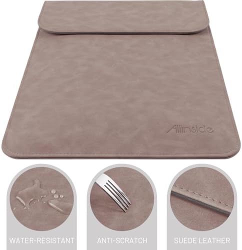 Allinside 13 inch Laptop Sleeve Case for MacBook Neo A18 Pro/MacBook Air 13 2018-2026/MacBook Pro 13 2016-2022, Waterproof PU Suede Leather Laptop Sleeve Bag Protective Vertical Case Cover, Pink