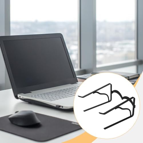 Laptop Stand for Desk, Portable Laptop Riser with Breathable Ventilated Cooling, Adjustable Ergonomic Computer Stand Holder for Office Supplies, Black- Black