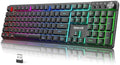Redragon K521WL Wireless Gaming Keyboard with Knob, Tri-Mode BT/2.4G/USB-C RGB Mechanical Feeling Keyboard with Multimedia Keys, 4000mAh Battery, Anti-Ghosting, Compatible with PC - Upgrade